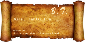 Bunzl Tertullia névjegykártya